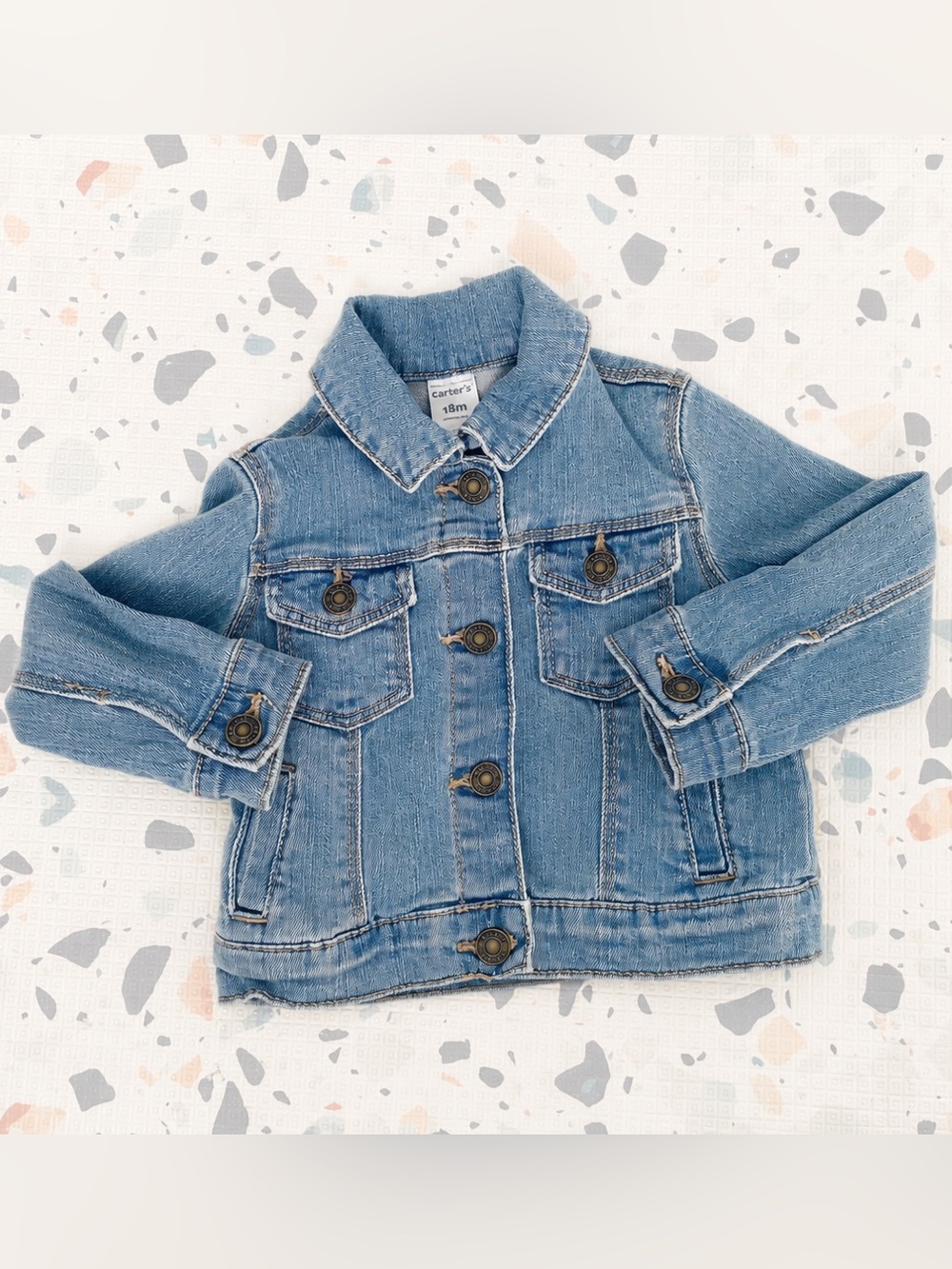 Carter's Light Blue Denim Toddler’s Jean Jacket - Size 18 Months